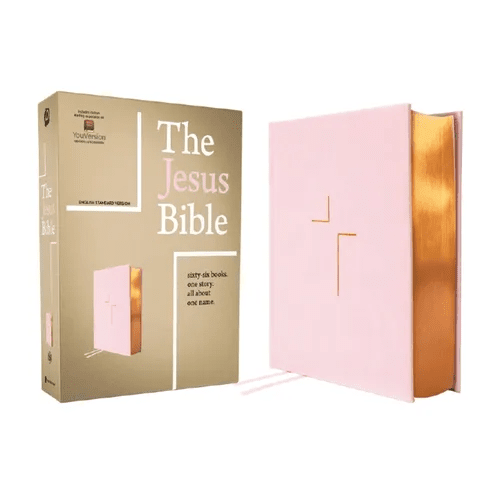 The Jesus Bible, ESV Edition, Leathersoft Over Board, Pink - Imitation Leather - iShook Books