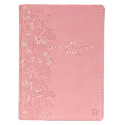 The Spiritual Growth Bible, Study Bible, NLT - New Living Translation Holy Bible, Faux Leather, Pink - Leather - iShook Books