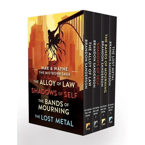 Wax and Wayne, the Mistborn Saga Boxed Set: Alloy of Law, Shadows of Self, Bands of Mourning, and the Lost Metal - Paperback - iShook Books